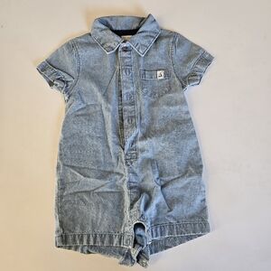 Carter's Light Blue Denim Romper 6m